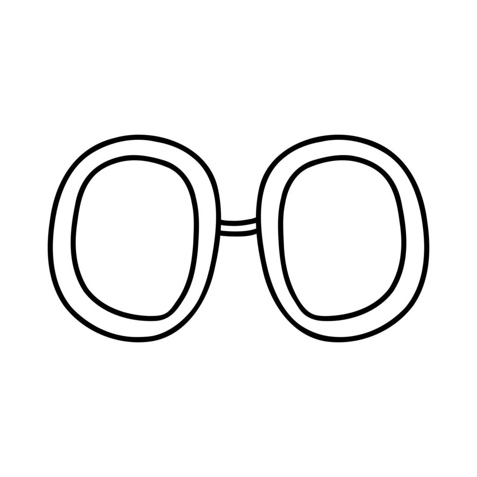 handgezeichnete Doodle-Brille. vektorskizzenillustration der schwarzen umrissbrille, lineares symbol, sonnenbrille für druck, farbseite, design, logo. vektor