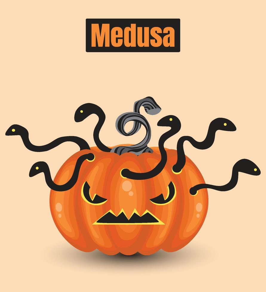 pumpa monster medusa vektor