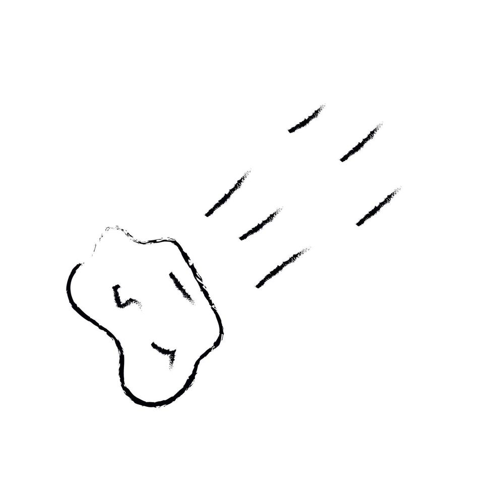 doodle kosmos illustration i barnslig stil. handritad abstrakt rymdkomet. svartvitt. vektor