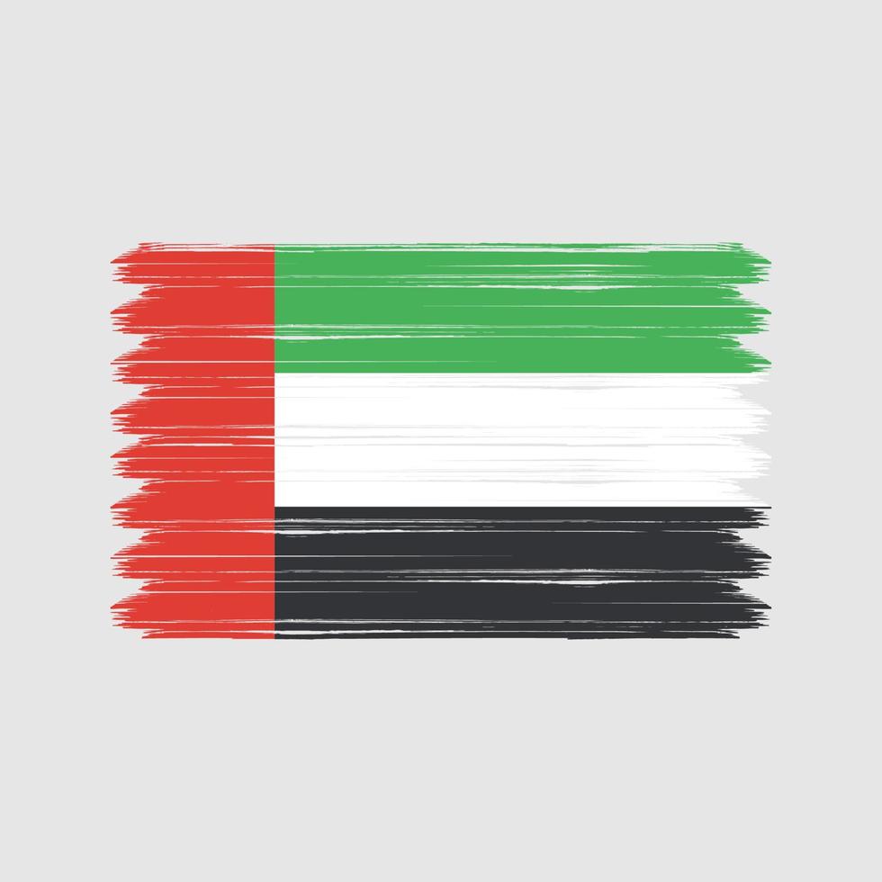 Pinselstriche der Flagge der Vereinigten Arabischen Emirate. Nationalflagge vektor