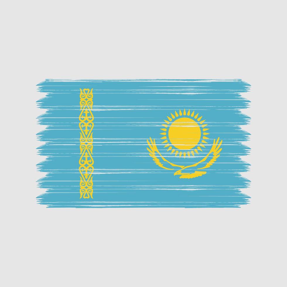 Pinselstriche der kasachischen Flagge. Nationalflagge vektor