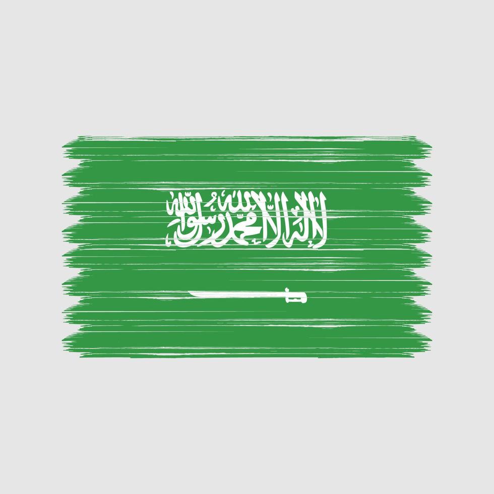 Pinselstriche der saudi-arabischen Flagge. Nationalflagge vektor