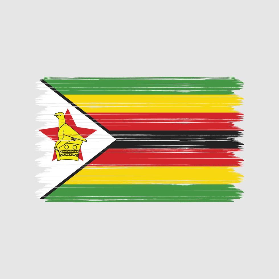 zimbabwe flagga penseldrag. National flagga vektor