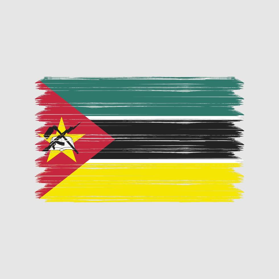 Moçambiques flagga penseldrag. National flagga vektor