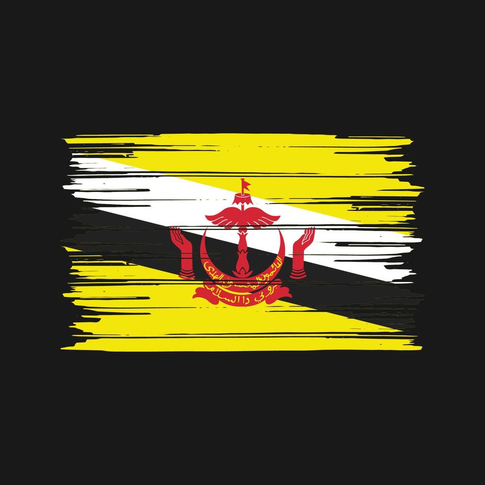 Bürste der Brunei-Flagge. Nationalflagge vektor