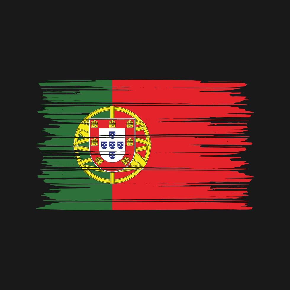 portugal flagga borste. National flagga vektor