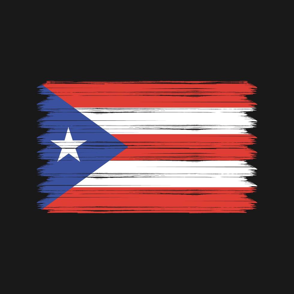 puerto rico flagga penseldrag. National flagga vektor