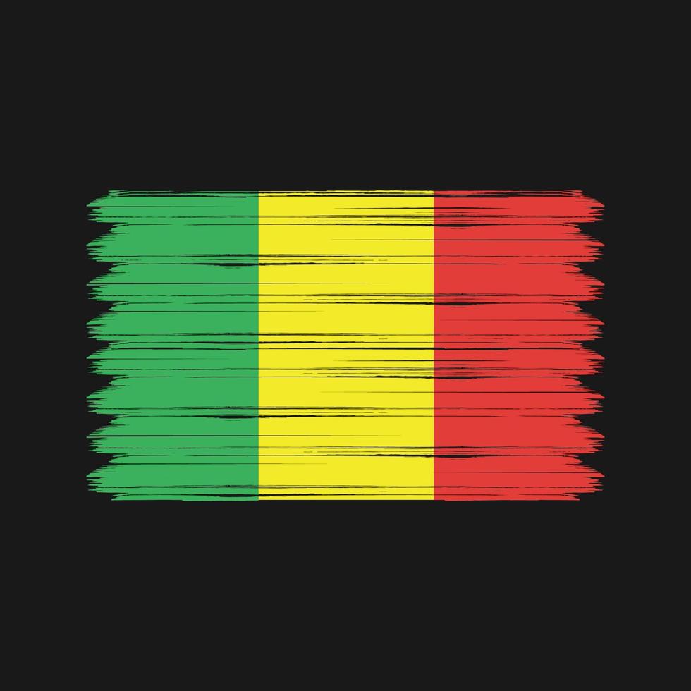 mali flagga penseldrag. National flagga vektor