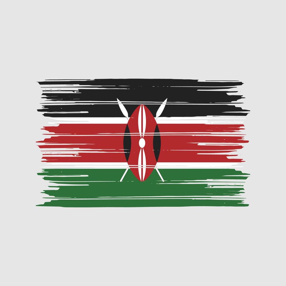 kenya flaggborste. National flagga vektor