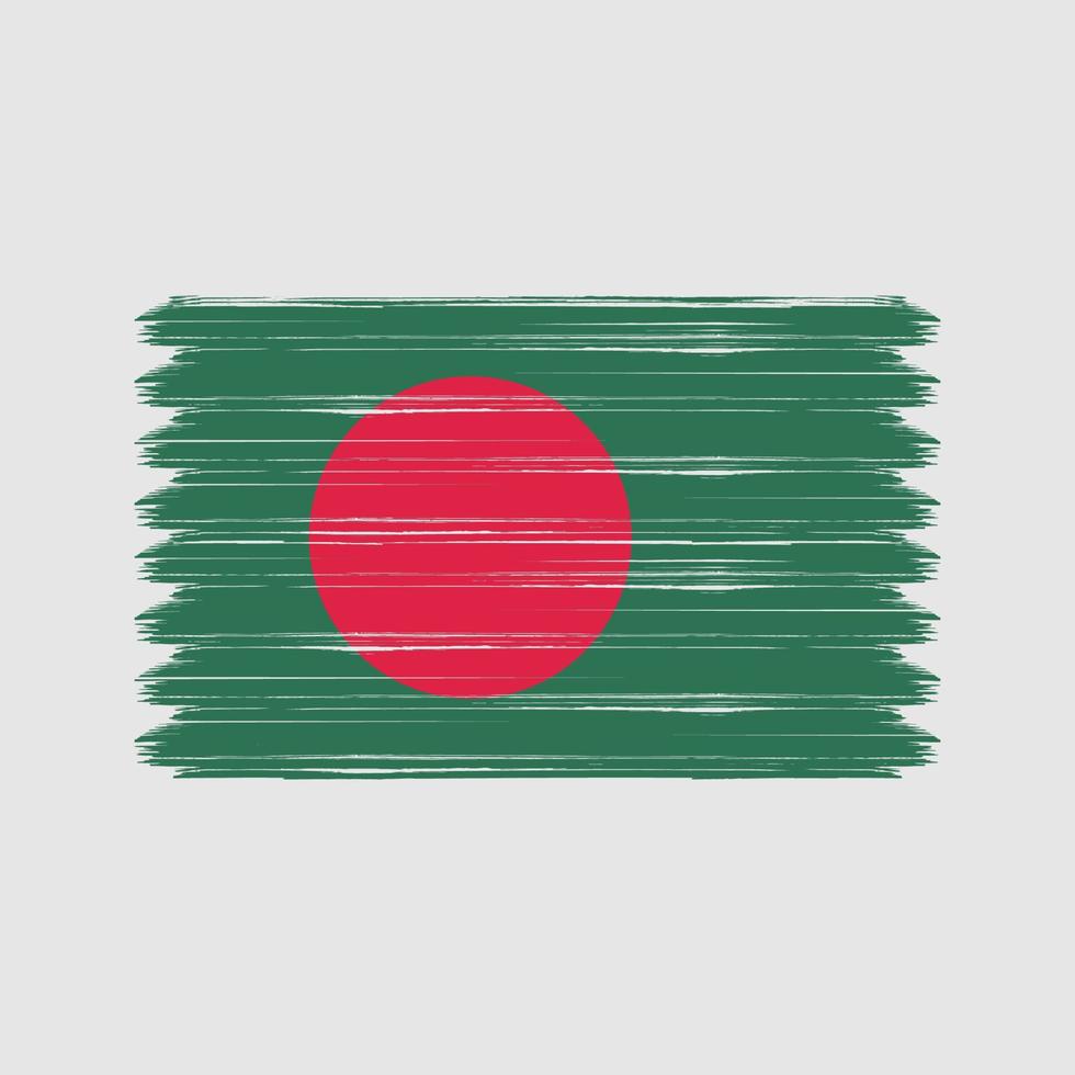 bangladesh flagga penseldrag. National flagga vektor