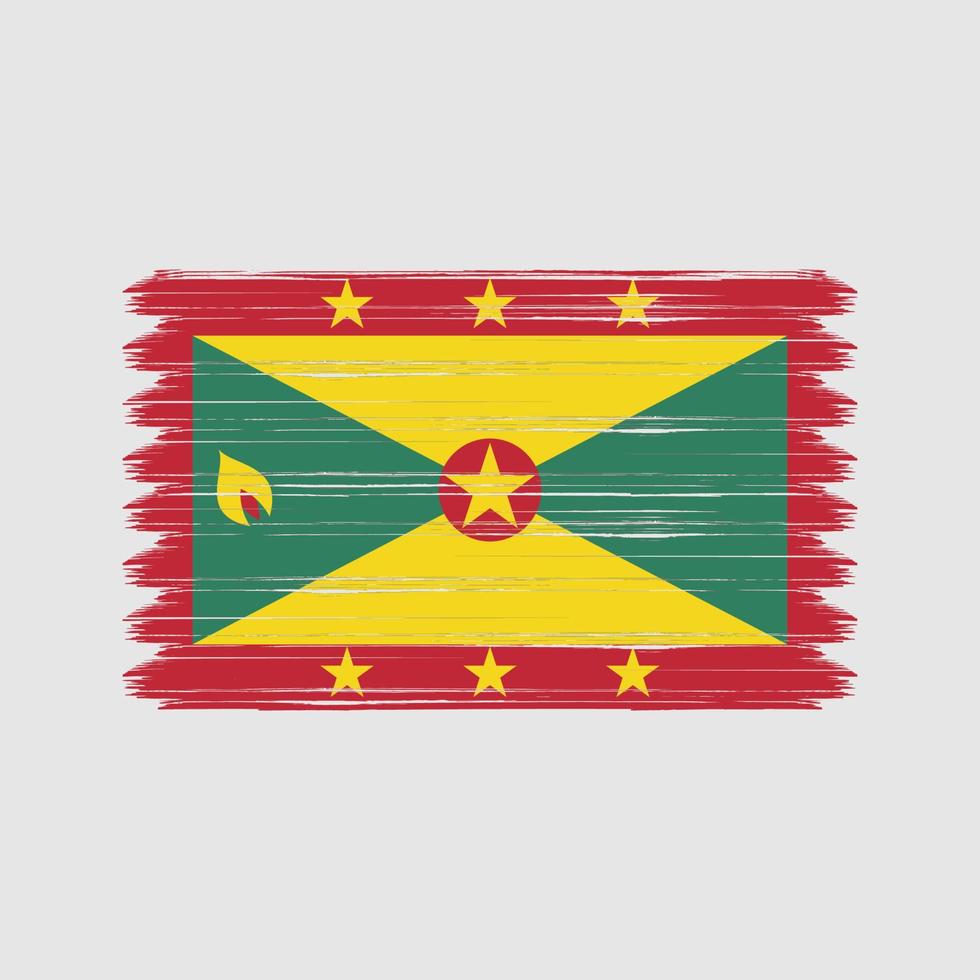 grenada flagga penseldrag. National flagga vektor