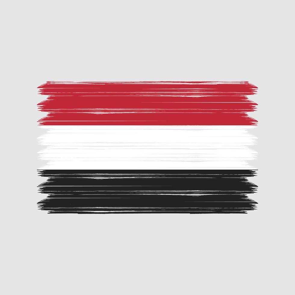 Pinselstriche der Jemen-Flagge. Nationalflagge vektor
