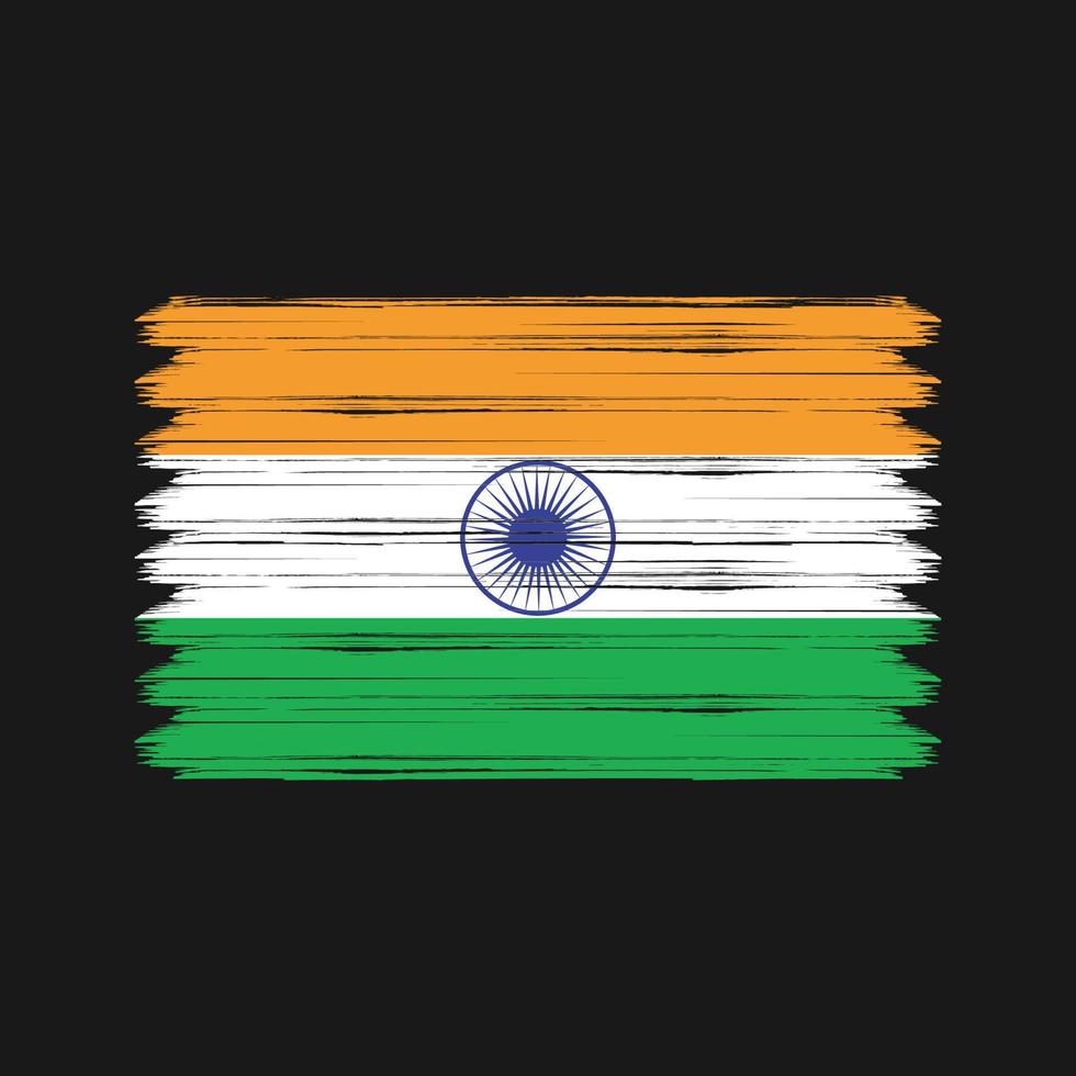 Indien flagga penseldrag. National flagga vektor