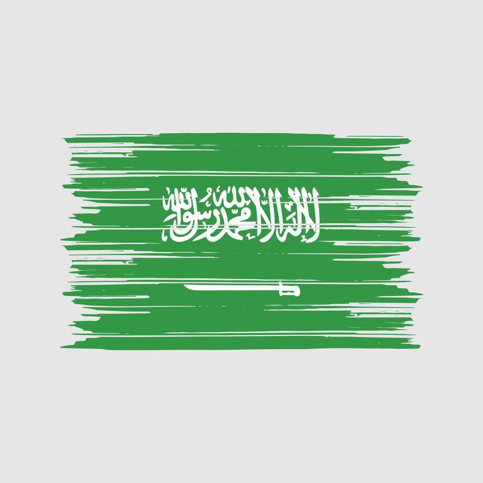 Saudiarabien flaggborste. National flagga vektor