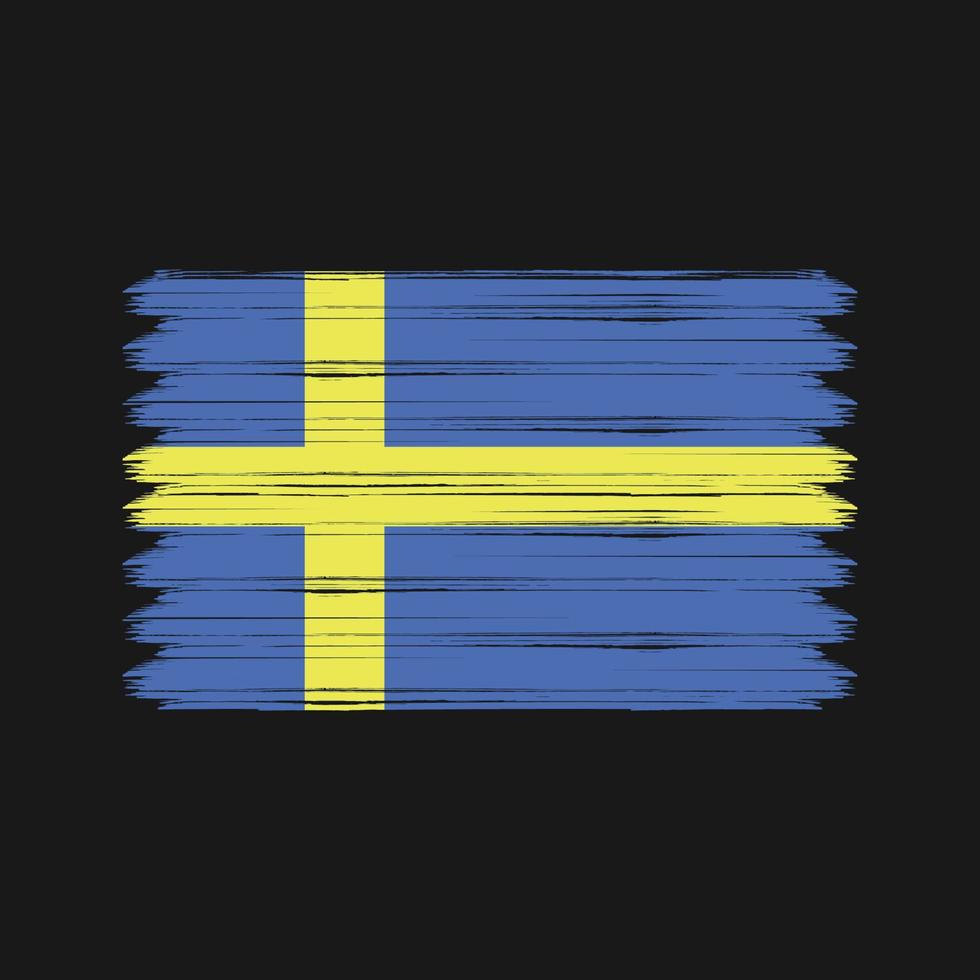 sverigeflaggan penseldrag. National flagga vektor