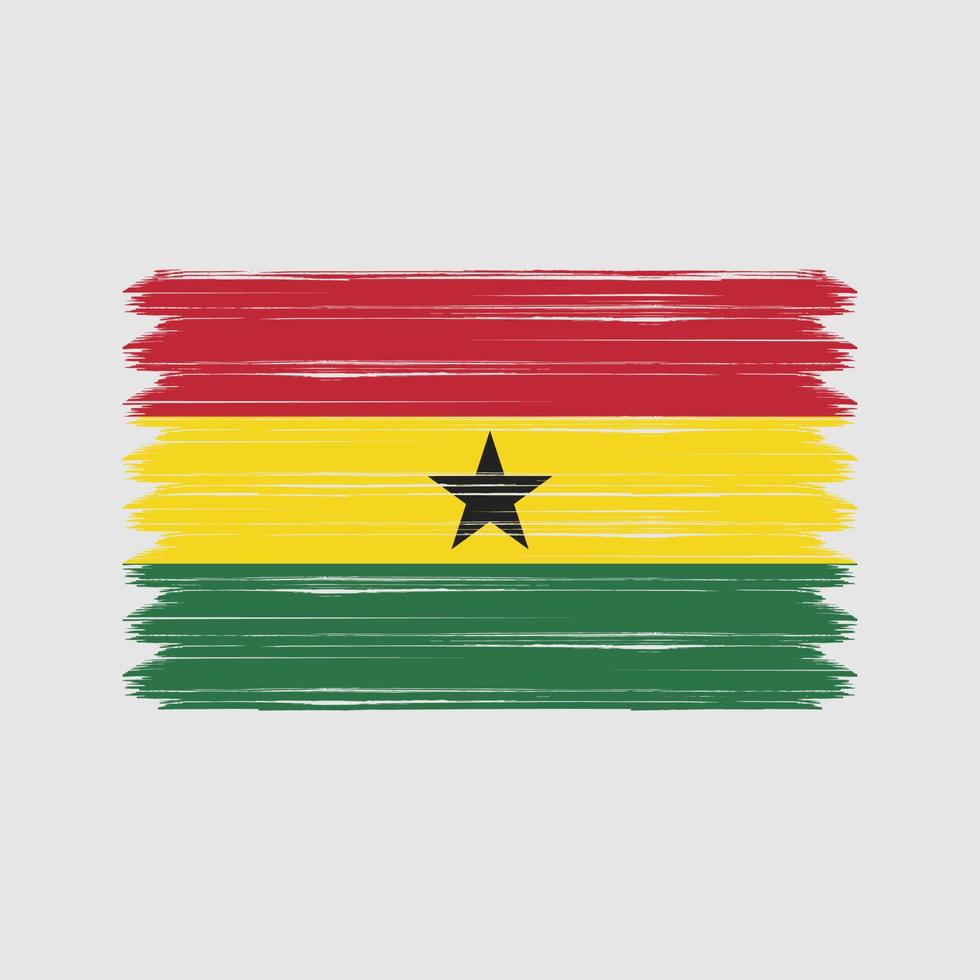 ghana flagga penseldrag. National flagga vektor