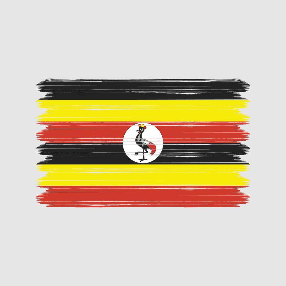Pinselstriche der Uganda-Flagge. Nationalflagge vektor