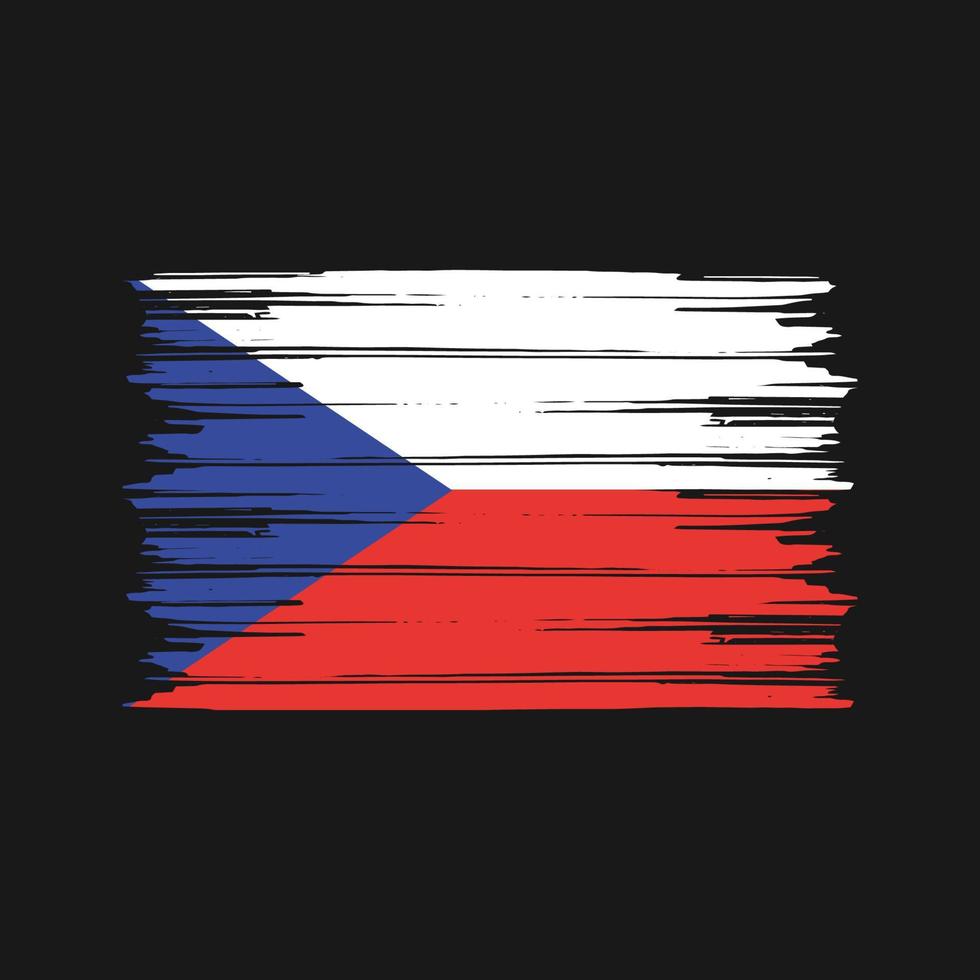 Flaggenbürste der Tschechischen Republik. Nationalflagge vektor