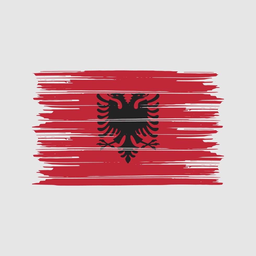 Albaniens flaggborste. National flagga vektor