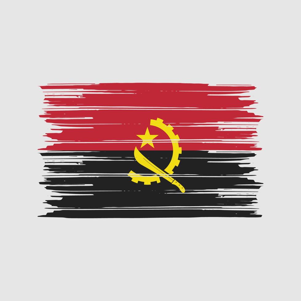 angola flaggborste. National flagga vektor