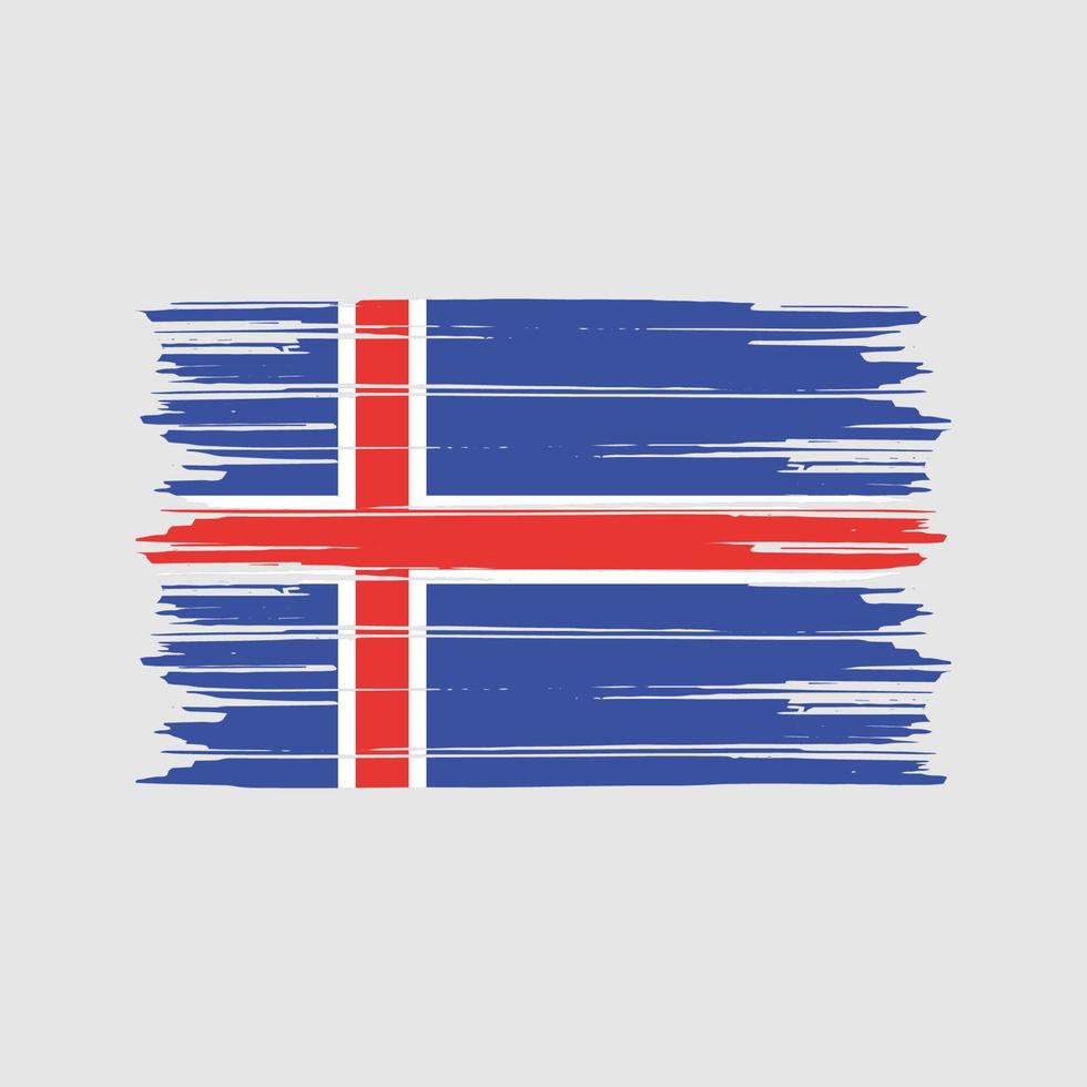 islands flagga borste. National flagga vektor