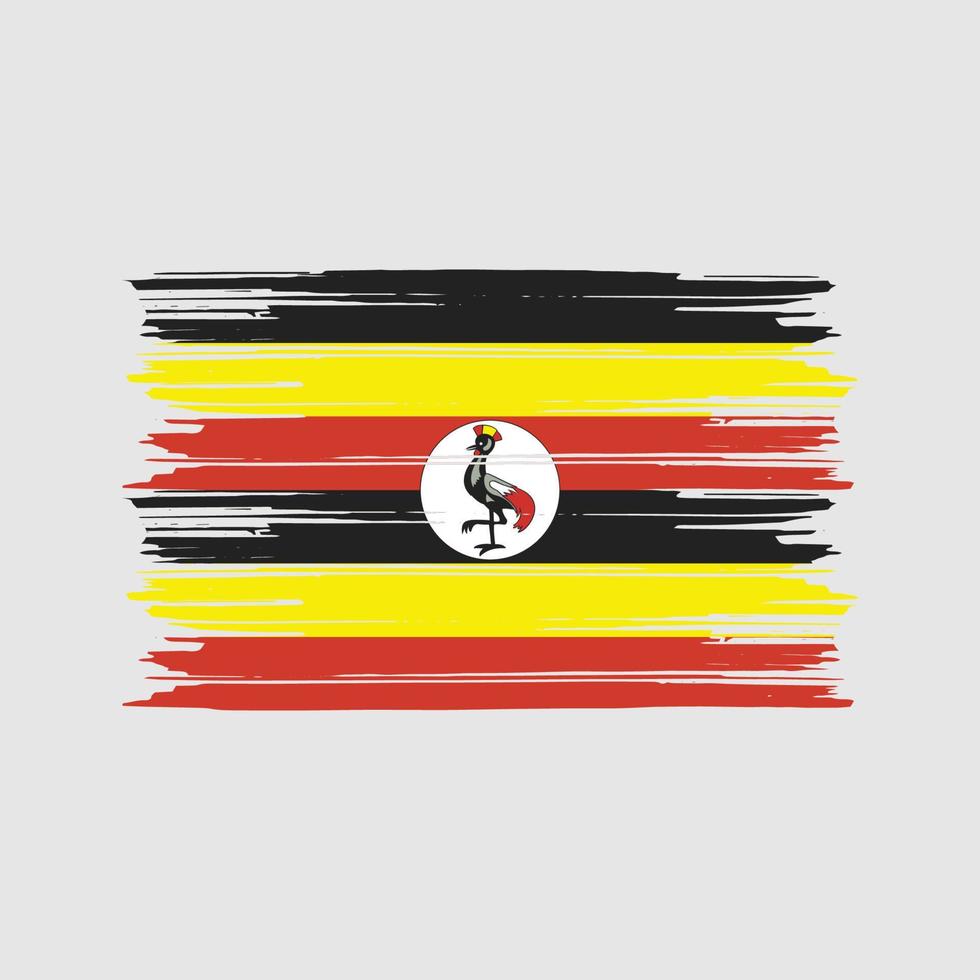 Uganda-Flagge-Pinsel. Nationalflagge vektor