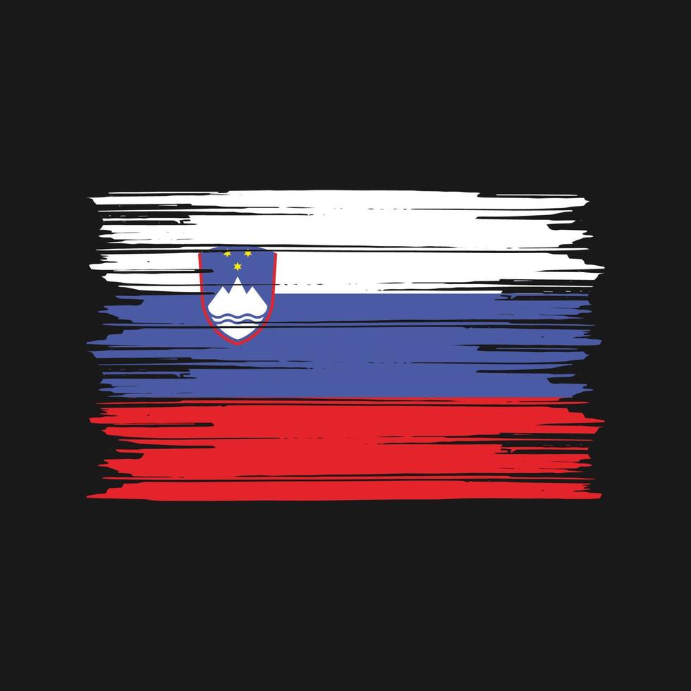 slovenien flaggborste. National flagga vektor