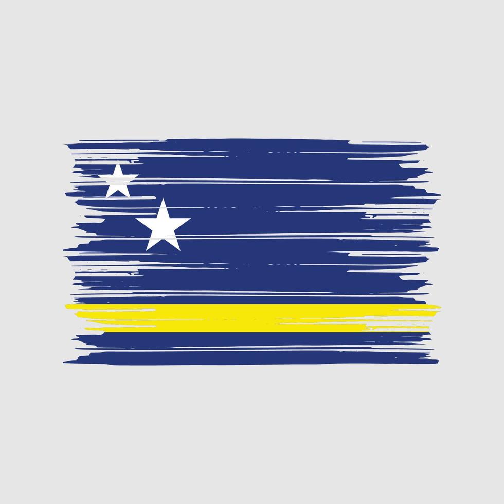 Bürste der Curaçao-Flagge. Nationalflagge vektor