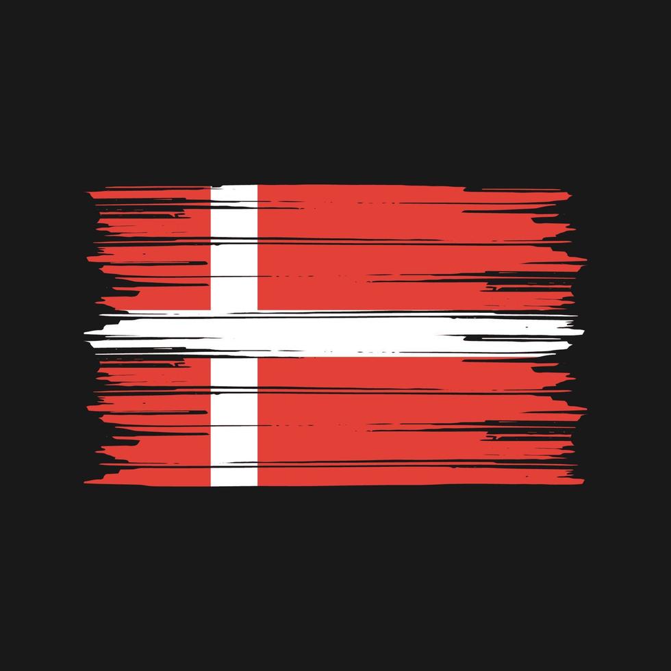 danmarks flagga borste. National flagga vektor