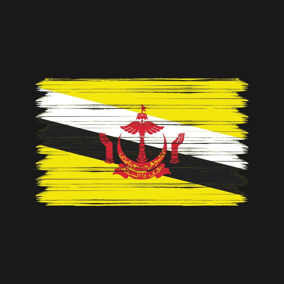 brunei flagga penseldrag. National flagga vektor