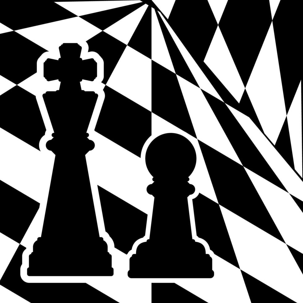 schackbräde med en schack bitar kung och pantsätta. traditionell jul Semester spel. vektor