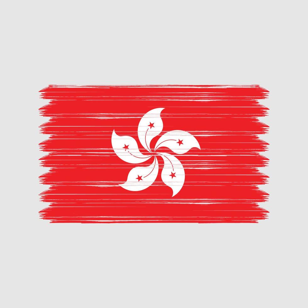 Pinselstriche der Hongkong-Flagge. Nationalflagge vektor