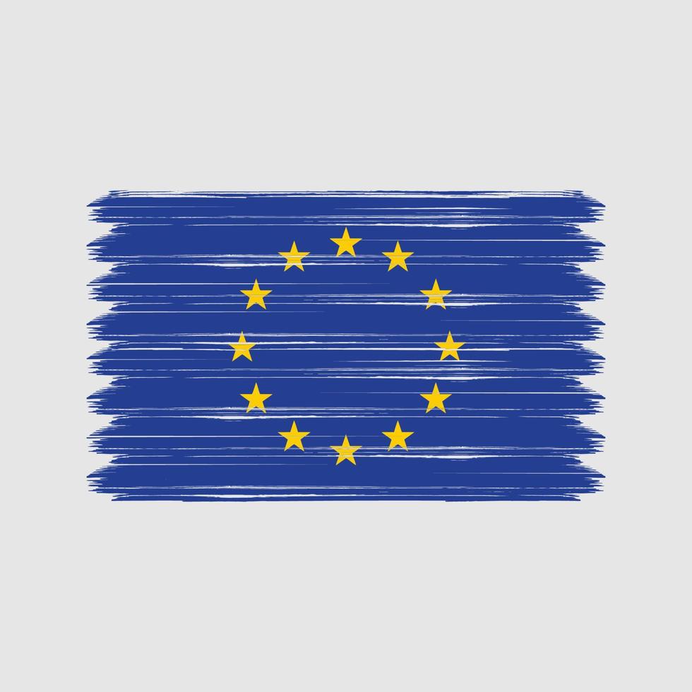 Europeiska flaggan penseldrag. National flagga vektor