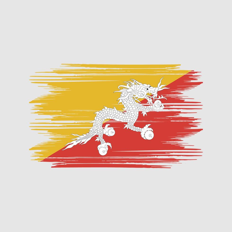 bhutan flagga design fri vektor