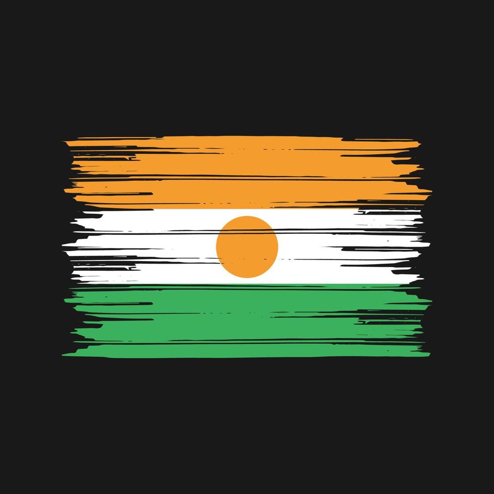 Bürste der Niger-Flagge. Nationalflagge vektor