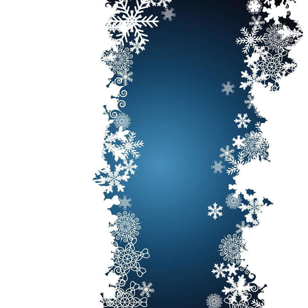 jul gränsen, snöflinga design bakgrund. vektor