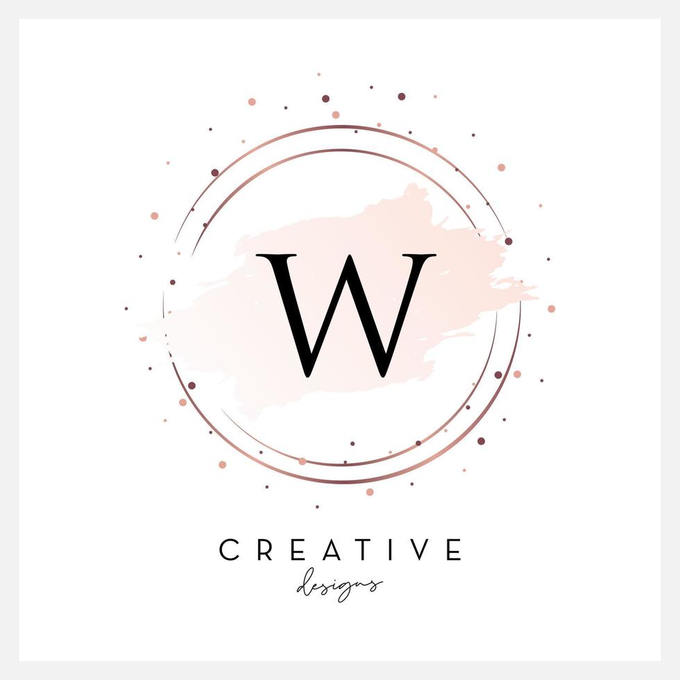 vattenfärg logotyp brev w för skönhet kosmetisk företag, bröllop inbjudan, och Övrig företag vektor