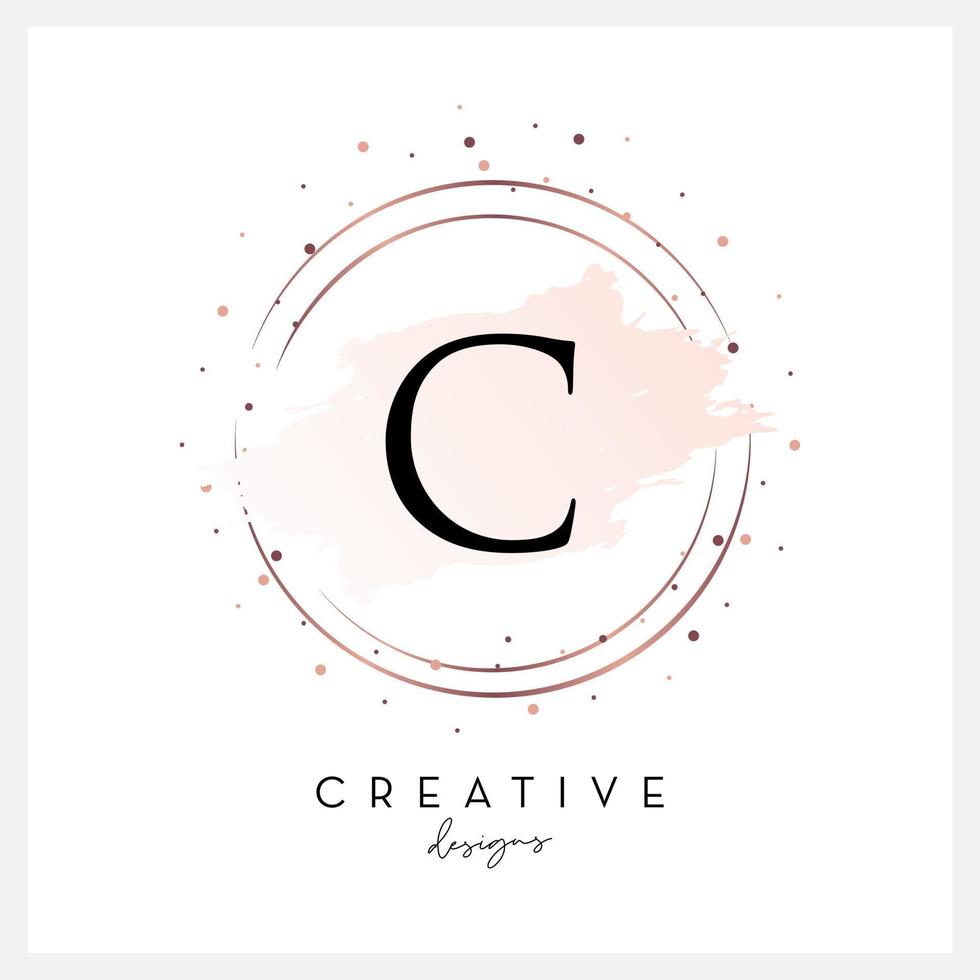 vattenfärg logotyp brev c för skönhet kosmetisk företag, bröllop inbjudan, och Övrig företag vektor
