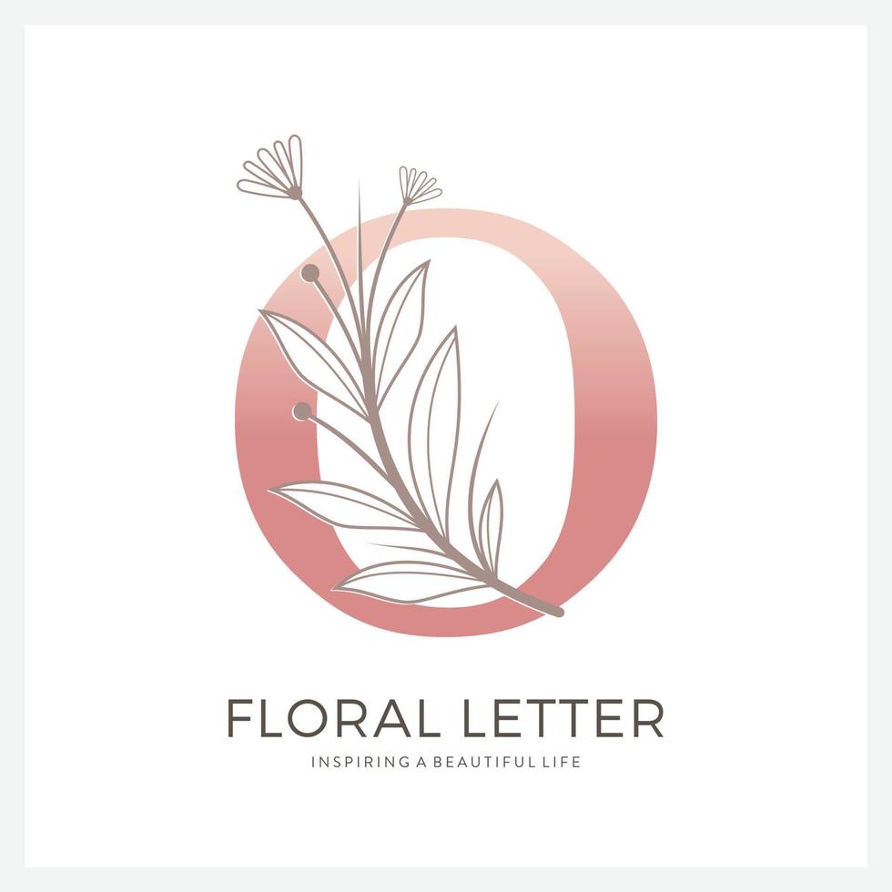 brev o blommig logotyp lämplig för kosmetisk skönhet och Övrig. vektor