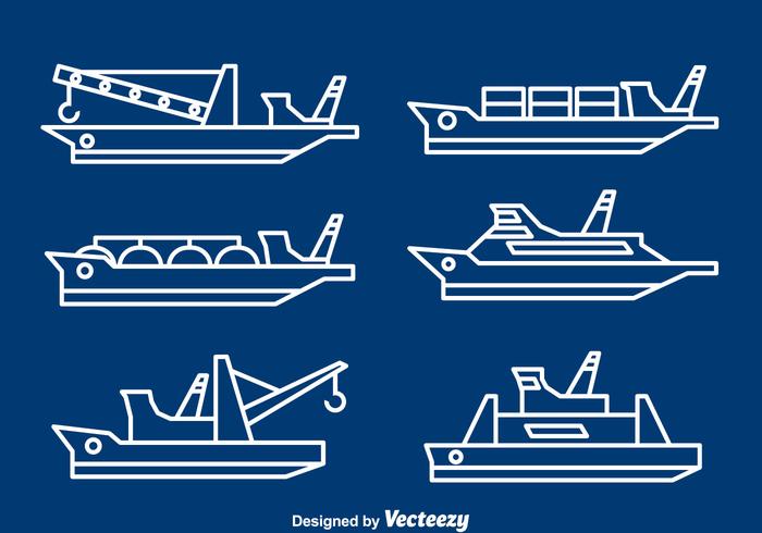 Fartyg och båtar Line Vector
