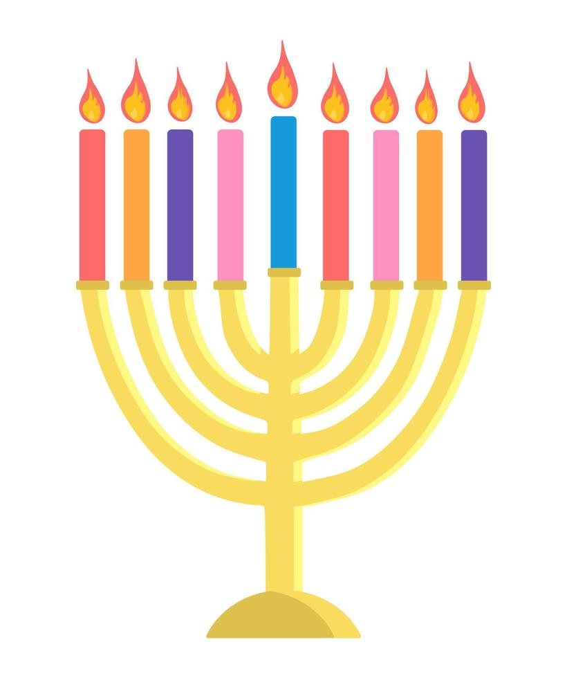 Hunukka Menorah Symbol Vektor Illustration isoliert auf weißem Hintergrund