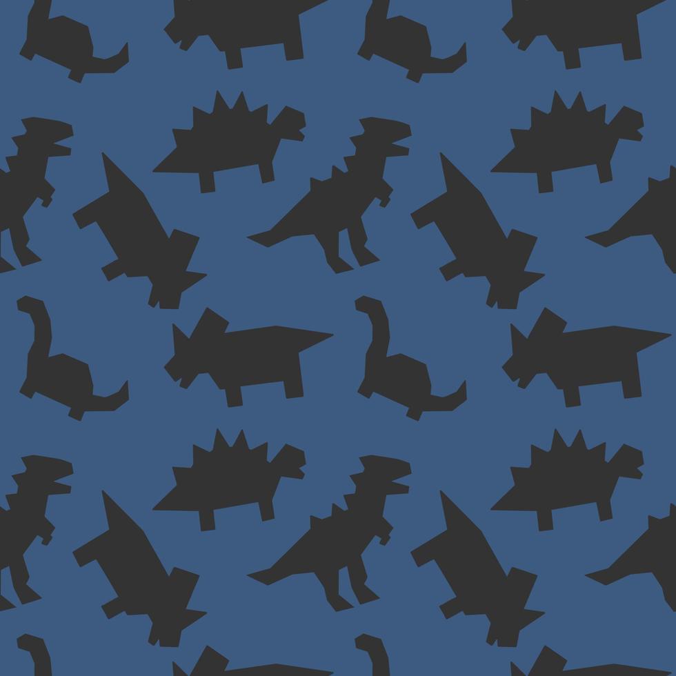 niedlicher Cartoon-Dinosaurier nahtloser Vektorillustrations-Musterhintergrund vektor