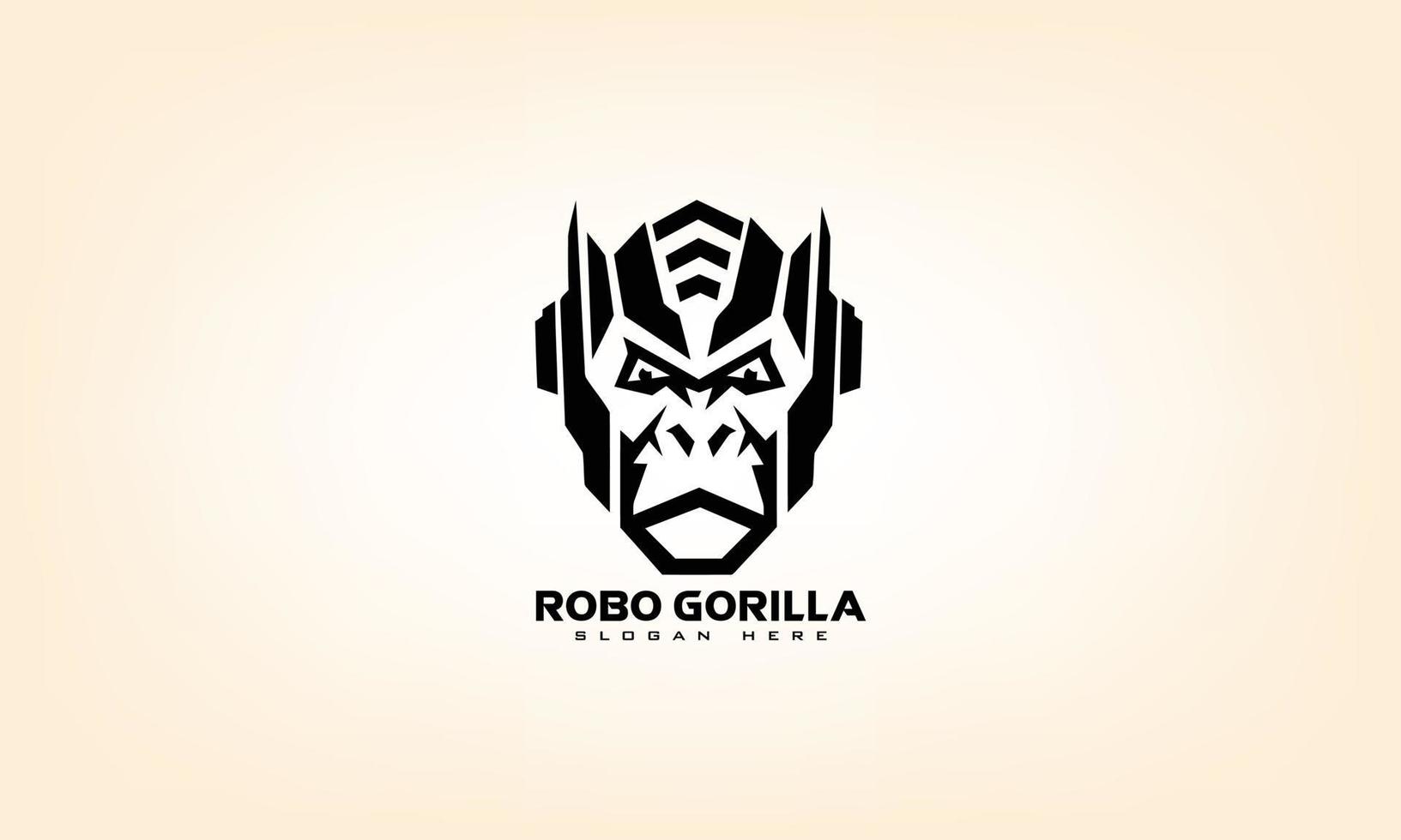 robo gorilla logotyp design vektor