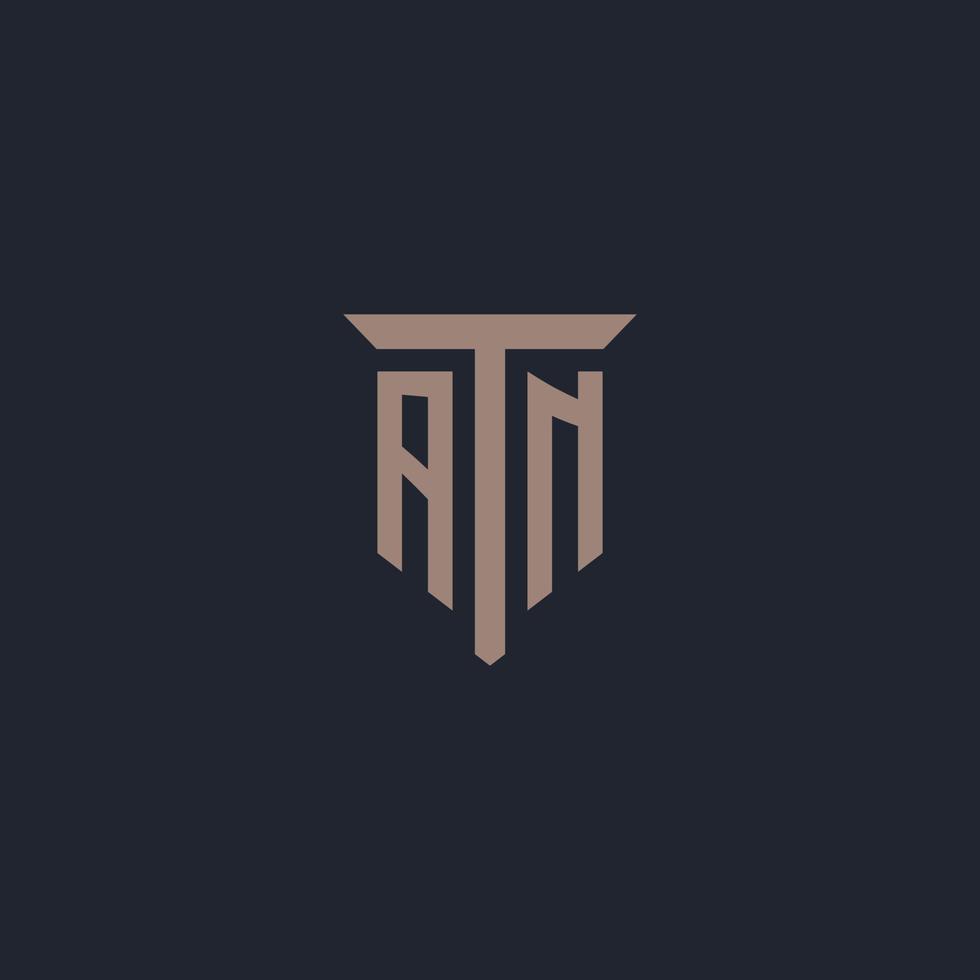 ett första logotyp monogram med pelare ikon design vektor