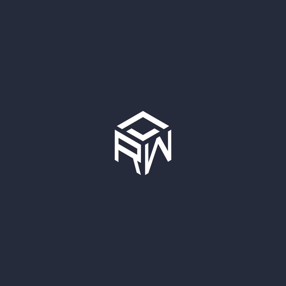 rw anfängliches Hexagon-Logo-Design vektor