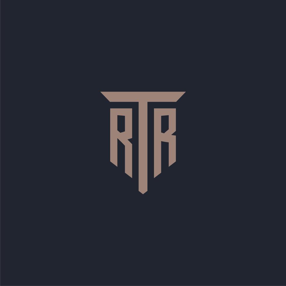 rr initiales Logo-Monogramm mit Säulen-Icon-Design vektor