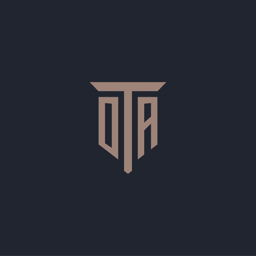 oa anfängliches Logo-Monogramm mit Säulen-Icon-Design vektor