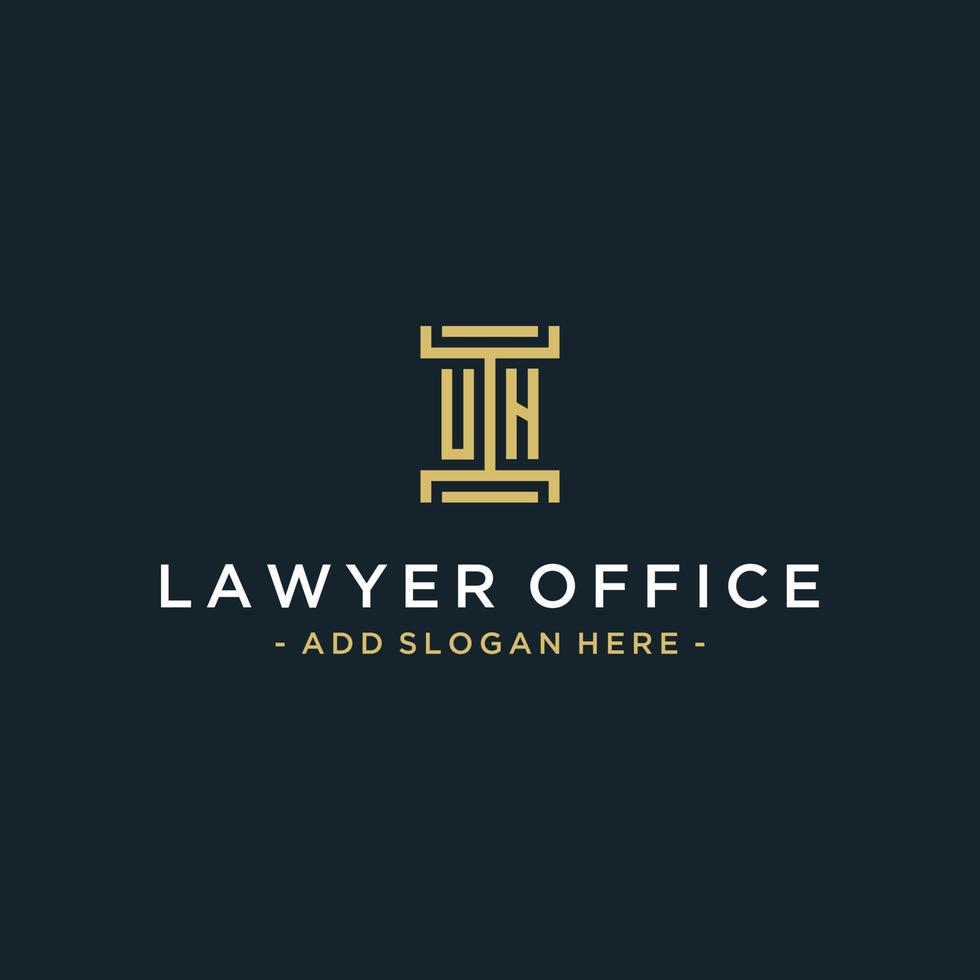 uh första logotyp monogram design för Rättslig, advokat, advokat och lag fast vektor