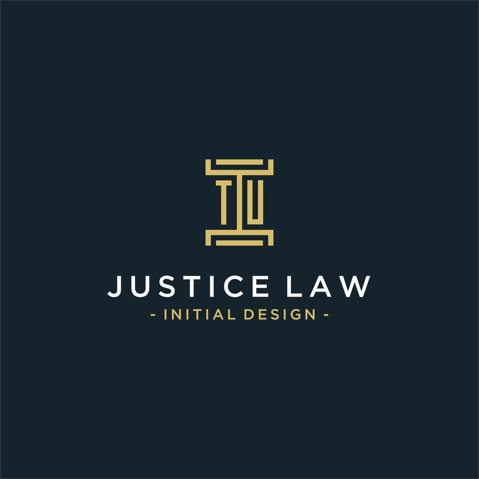 tu anfängliches Logo-Monogramm-Design für Rechts-, Anwalts-, Anwalts- und Anwaltskanzleivektor vektor