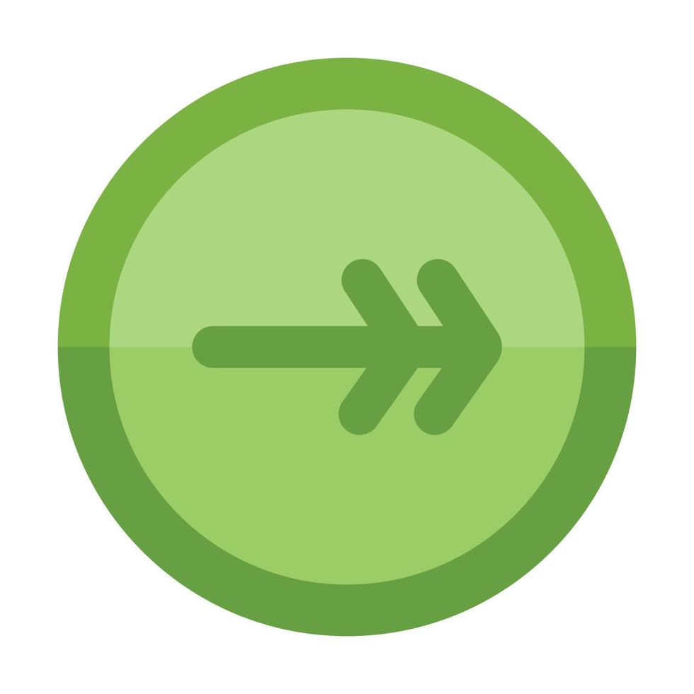 Symbol mit grünem Pfeil nach rechts vektor